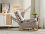 Modern Accent Rocking Chair Rocking Chair with Solid Wood Legs, Upholstered Nursery Glider Rocker, 00466721