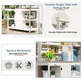 TOPMAX 66" Large Outdoor Farmhouse Wooden Potting Bench Table, Garden Workstation with 2 Drawers, WF300211AAK