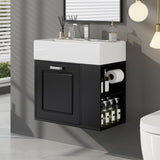 21.8 inch Bathroom Vanity with Sink, Wall Mounted Floating Cabinet, One big Drawer, Adjustable N759P292550B