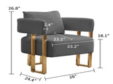 TS Modern decorative chair, living room side chair with gold metal legs, no wheels, suitable for 98693889