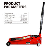 Floor Jack, 3.5 Ton Low Profile Floor Jack, Heavy-Duty Steel Racing Floor Jack with dual Piston W1239115449