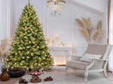 Artificial 7ft Green LED-lit Christmas Tree with 1072PVC Mixed Branch Tips,Hinged Premium & Foldable 24075758