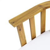 Outdoor Acacia Wood Patio Club Chair, Wooden Patio Furniture,Waterproof Thick Cushion Deep Seating 64851.00WHI