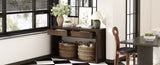 TREXM 55" Console Table, Rustic Wooden Entryway Table with Storage Drawers and Open Shelf, Elegant N715P235096D