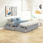 ZUN FULL BED WITH TWIN SIZE TRUNDLE AND TWO DRAWERS FOR GREY COLOR 05741249