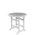 ZUN HDPE Bar Table, Dining Table, Patio Bar Set ,Counter Height Table For Outdoor White + Gray W120941925