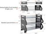 3-Tier Rolling Vegetable Fruit Basket Storage Cart 39585283