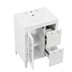 ZUN 24" Bathroom Vanity with Sink, Bathroom Vanity Cabinet with Two Drawers and Door, Adjustable Shelf, 24407153