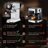 20 Bar Compact Espresso Machine with Milk Frother, Dual Shot Options, ESE Pod Compatibility, W1002P292362