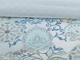 8 Piece Cotton Floral Printed Reversible Comforter Set Blue Cal King B03597067