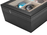 Leather 12 Piece Eyeglasses Storage and Sunglass Glasses Display Drawer Lockable Case Organizer 17832318