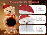 2.5D Polar Bear with Light Ball Christmas Decor 3ft, 54 Warm White LED Animal Dcor, US Plug 5V 6W 39515552