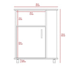 ZUN Kit Lower Microwave Cabinet, Single Door, Three Side Shelve -White B20091951