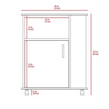 ZUN Kit Lower Microwave Cabinet, Single Door, Three Side Shelve -White B20091951