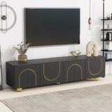 ZUN Modern TV Stand for TVs up to 75 Inches, Entertainment Center with Storage Cabinets and 1 Adjustable 45363842