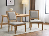 French Country Dining Chairs Elegant Cane Backrest & Upholstered Seats with Fluted Legs N767P263677G