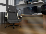 Ergonomic Gaming Chair with Pocketed Spring Cushion, Breathable Fabric Computer Chair with Footrest, 33802850