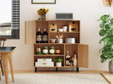 4-Tier Open Shelf Storage Cabinet with 2 Doors, 176 LBS Total Capacity for Entryway & Living 30250140