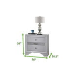 Traditional 2 Drawer Nightstand made with Wood in White 808857902306