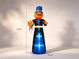 10FT Halloween Inflatable Pumpkin Gentleman with Rotating Pumpkin Head, Built-in Blower, Outdoor 80050289