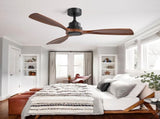48 Inch Ceiling Fan Without Light, 3 Solid Wood Blades Indoor&Outdoor Ceiling Fan 6-speed Reversible W934P196653