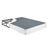 Queen Mattress Foundation 1pc Black Metal Frame with Textured Fabric Cover B011P197730