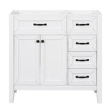 36" Bathroom Vanity without Sink, Cabinet Base Only, Bathroom Cabinet with Drawers, Solid Frame and WF296707AAK