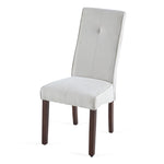 ZUN Beige Linen Upholstered Dining Chair High Back, Armless Accent Chair with Wood Legs, Set Of 2 W1516P182408