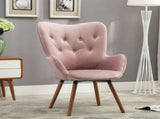 Doarnin Contemporary Silky Velvet Tufted Button Back Accent Chair, Mauve T2574P164269