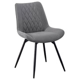 ZUN Grey Tufted Swivel Dining Chairs B062P145620