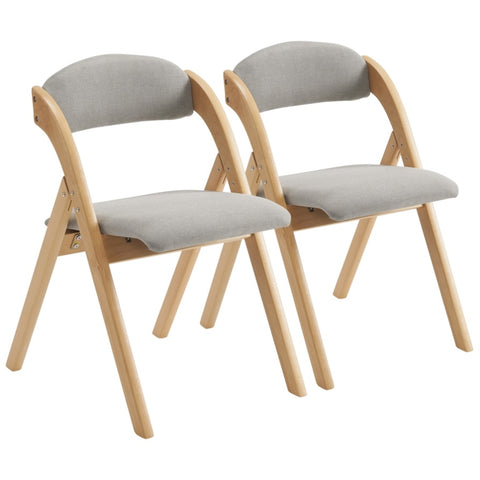 ZUN 2 Pack Wooden Folding Chairs with Padded Seat and Back, Modern Dining Chairs Extra Chair for Guests 21201995