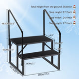 2 Step Ladder with Handrail, Swimming Pool Ladder Above Ground, 660 lb Load Capacity RV Steps with 92093589