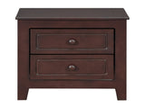 2-Drawer Nightstand for Bedroom, Mid Century Retro Bedside Table with Classic Design,Dark Walnut 59751432