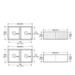 ZUN Fireclay 33" L X 20" W Double Basin Farmhouse Kitchen Sink With Grid And Strainer JYCAD8229WH