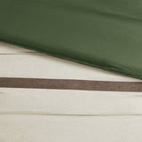 7 PC Pieced Faux Suede Comforter Set Green Cal King B03597221