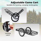 Black Game Cart with Double-Layer Structure - 2-Level Adjustment, 550 lbs Capacity, 20" Rubber 46881865