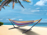 Portable Outdoor Polyester Hammock Set Black Background & Silver Flower & Colorful 37945871