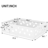 Full Size Floor Bed with Heightened Safety Guardrails and Door, Solid Wood Bedframe with Rails for W1820P240541