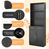 Bathroom Storage Cabinet, Cabinet with Two Doors and Drawers, Adjustable Three-layer Open N725P186645B