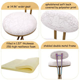 Bar Stools Set of 2 S-shaped Gold Barstools with Backrest Floral Print Upholstered Dining Chairs W1757P269012