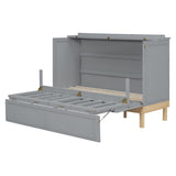 Queen Size Murphy Bed, Gray N708P243886E