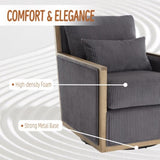 COOLMORE Corduroy Swivel Chair, Comfy Accent Sofa Chair for Living Room, 360 Degree Swivel W395P209395