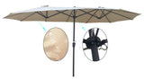 ZUN 15x9Ft Double-Sided Patio Umbrella Outdoor Market Table Garden Extra Large Waterproof Twin Umbrellas W65627934