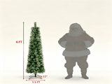 6ft Pre-Lit Slim Pencil Christmas Tree with 8 Light Modes & Remote Timer, Flame Retardant PVC, 05776987