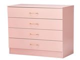 25.98"*12.99"*30.42" 4-Drawer Cabinet Faux Rose Gold Handles Pink 52552978