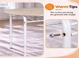 (85x60x76cm) Oak Grain PVC White Paint Breakfast Table and Chair Set Larger Version 97882164