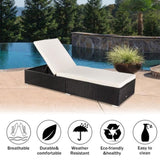 ZUN Outdoor Leisure Rattan Furniture Pool Bed / Chaise -Black 13432209