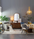 27"x37" Irrgeular Mirror with Wood Frame, Wall Mirror for Living Room Bathroom Entryway W2078126452