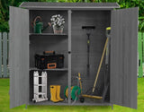 ZUN Outdoor Storage Shed with Lockable Door, Wooden Tool Storage Shed with Detachable Shelves and Pitch 55555063