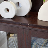 Lighted Glass Curio Display Cabinet,Display Cabinet,Glass Storage Cabinet Glass Wine cabinet Wood W2275P199810